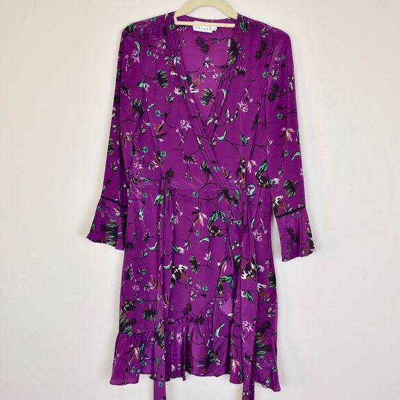 TANYA TAYLOR Nomi Vine Silk Wrap Dress NEW - Picture 5 of 13